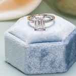 Stunning 1.0 - 2.0 CT Emerald Moissanite Engagement Ring with Solitaire Design 1