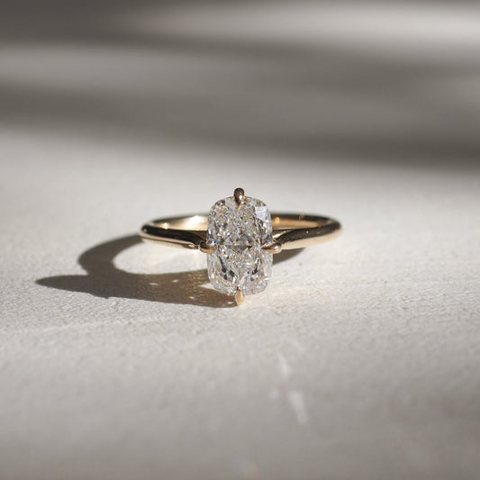 Stunning 1 CT Cushion Moissanite Engagement Ring with Solitaire Design