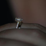 Emerald Cut Pave Lab Grown Diamond Engagement Ring
