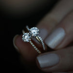 Round Cut Twisted Shank Pave Lab Grown Diamond Engagement Ring