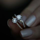 Round Cut Twisted Shank Pave Lab Grown Diamond Engagement Ring