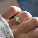 Cushion Lab Grown Diamond Three Stone Style Engagement Ring
