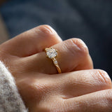 Cushion Lab Grown Diamond Three Stone Style Engagement Ring