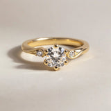 Cushion Lab Grown Diamond Three Stone Style Engagement Ring
