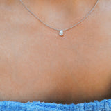 0.30 CT Pear Solitaire Lab Grown Diamond Necklace