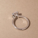 Asscher Lab Grown Diamond Half Bezel Style Engagement Ring