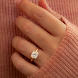 Cushion  Lab Grown Diamond Half Bezel Style Engagement Ring