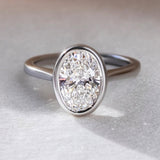 Oval Lab Grown Diamond Bezel Style Engagement Ring