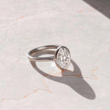 Oval Lab Grown Diamond Bezel Style Engagement Ring