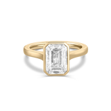 2 CT Emerald Bezel Lab Grown Diamond Engagement Ring