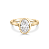 2.02 CT Oval Lab Grown Diamond Bezel Engagement Ring