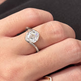 2.09 CT East West Asscher Solitaire Lab Grown Diamond Engagement Ring