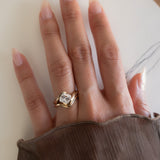 1.5 CT Asscher Lab Grown Curved Shank Engagement Ring
