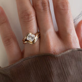 1.5 CT Asscher Lab Grown Curved Shank Engagement Ring
