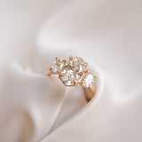 1 CT Oval Three Stone Moissanite Engagement Ring
