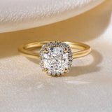 Cushion  Lab Grown Diamond  Halo Style Engagement Ring