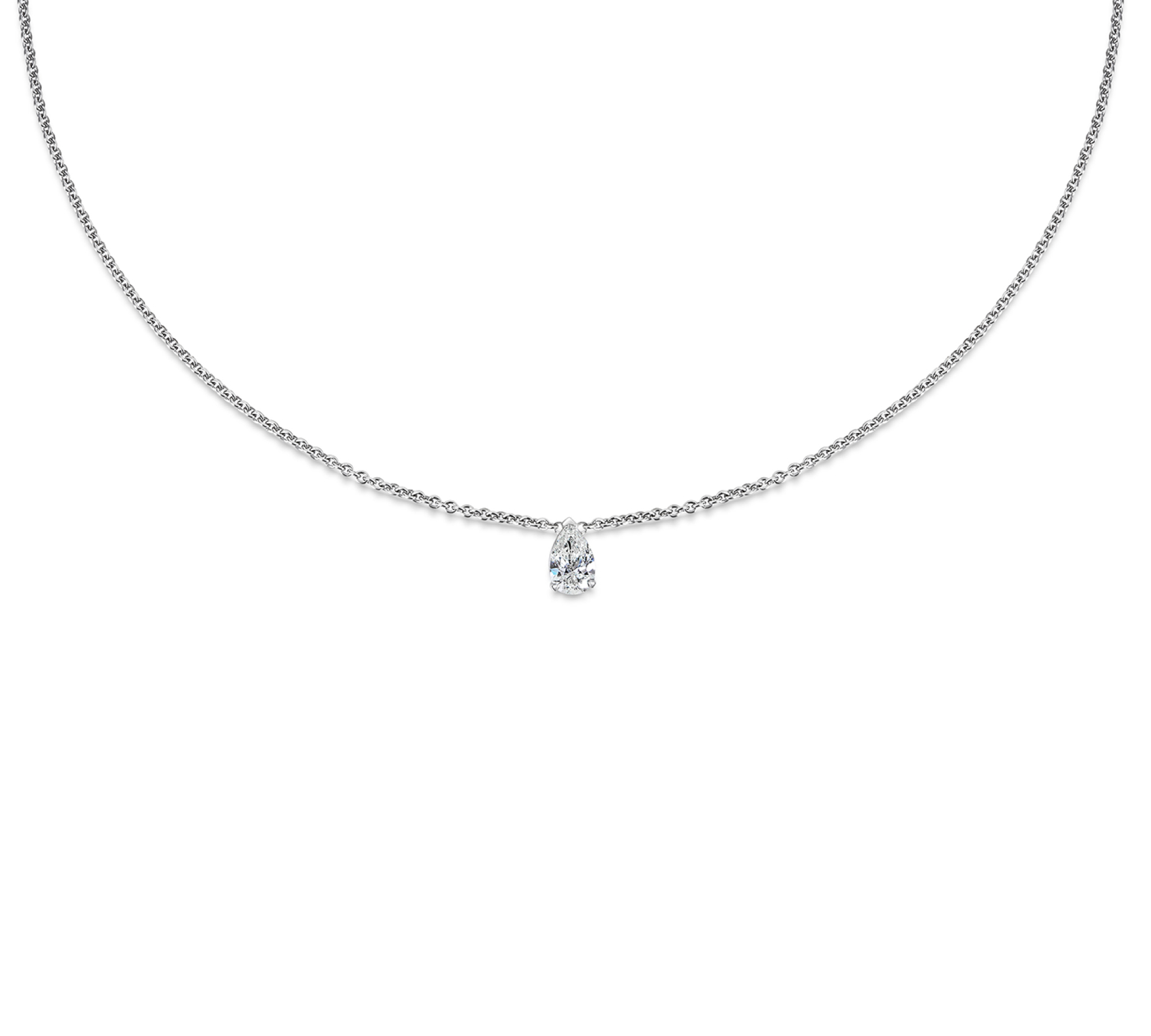 0.30 CT Pear Solitaire Lab Grown Diamond Necklace