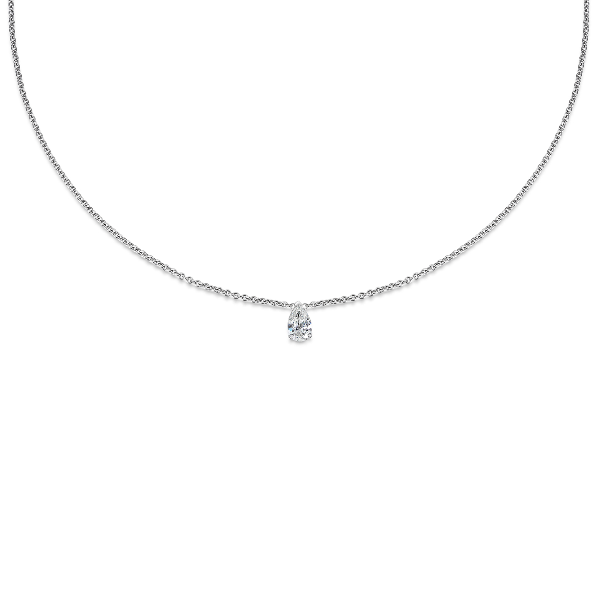 0.30 CT Pear Solitaire Lab Grown Diamond Necklace