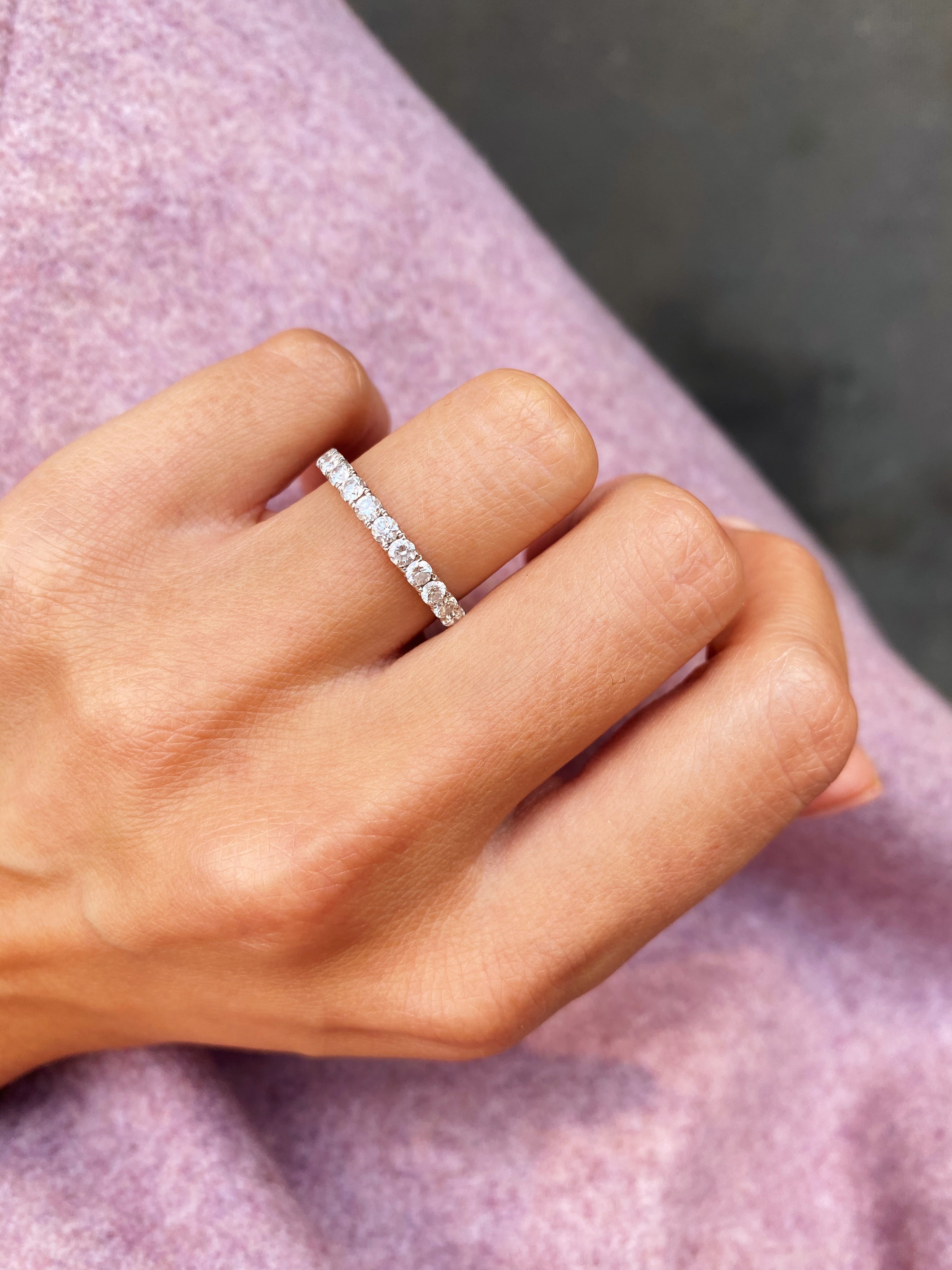 1.15 CT Round Full Eternity Lab Grown Diamond Wedding Band