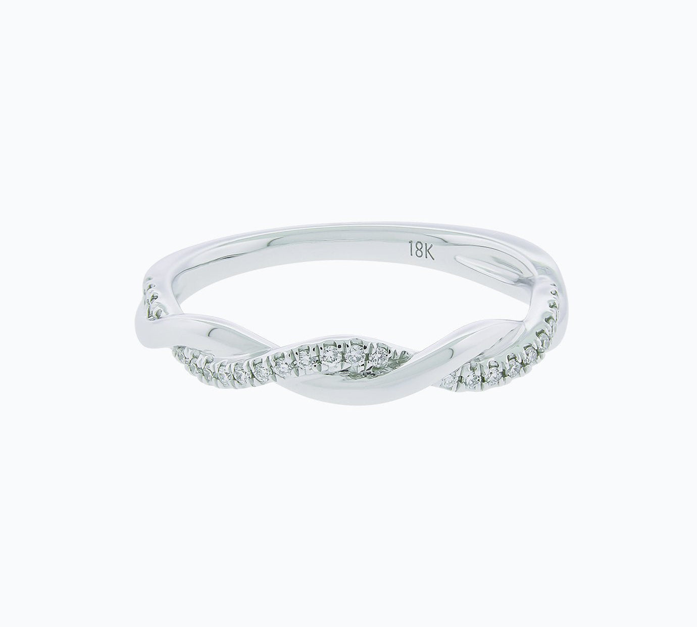 0.13 CT Round Twisted Lab Grown Diamond Wedding Band