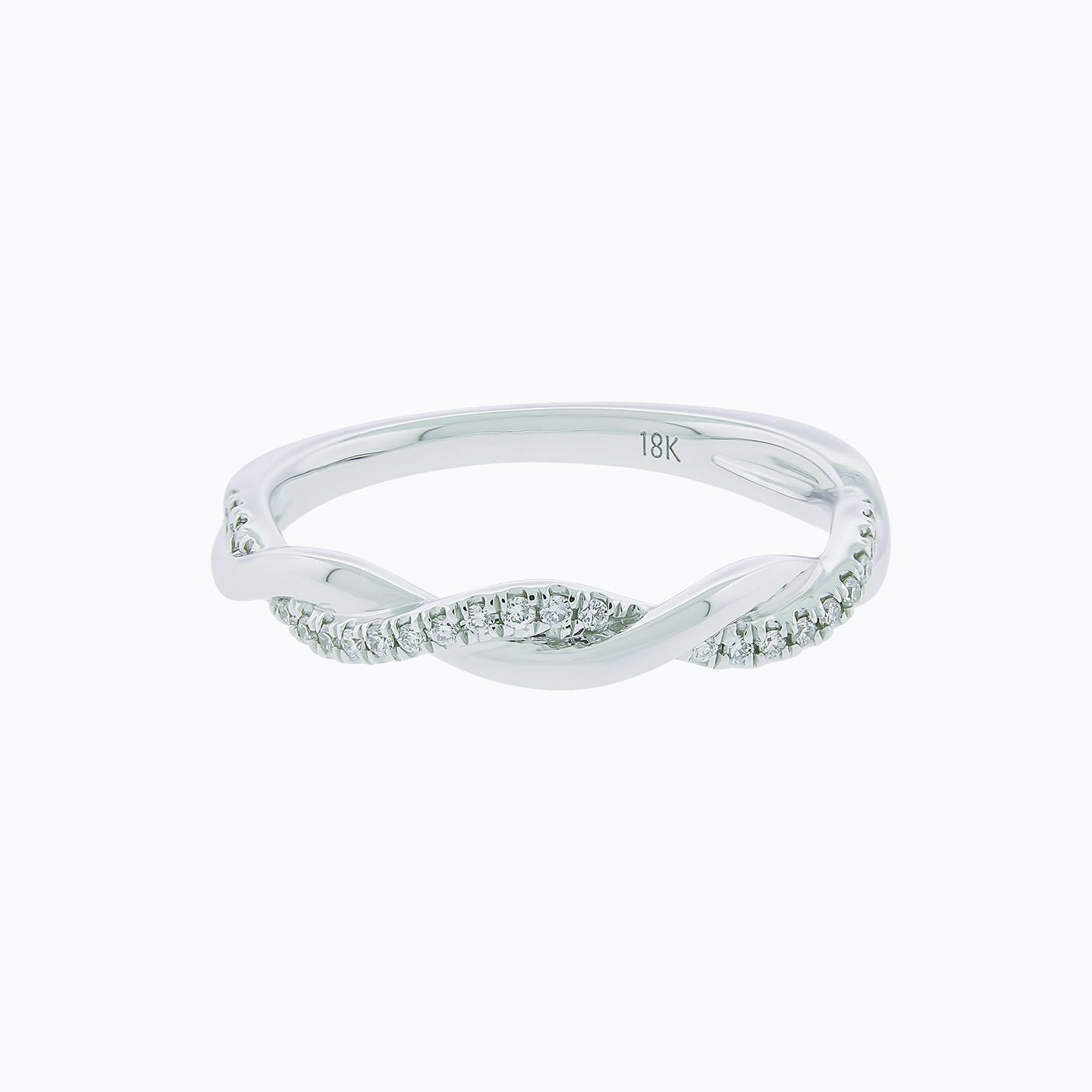 0.13 CT Round Twisted Lab Grown Diamond Wedding Band