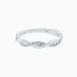 0.13 CT Round Twisted Lab Grown Diamond Wedding Band