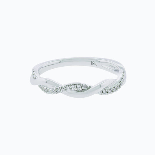 0.13 CT Round Twisted Lab Grown Diamond Wedding Band