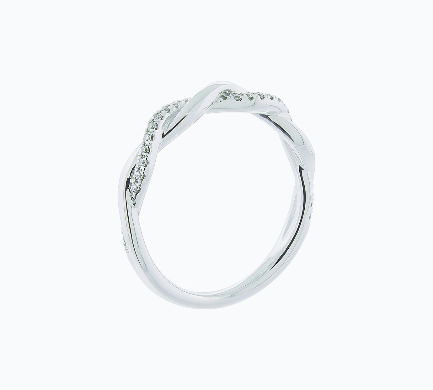 0.13 CT Round Twisted Lab Grown Diamond Wedding Band