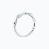 0.13 CT Round Twisted Lab Grown Diamond Wedding Band