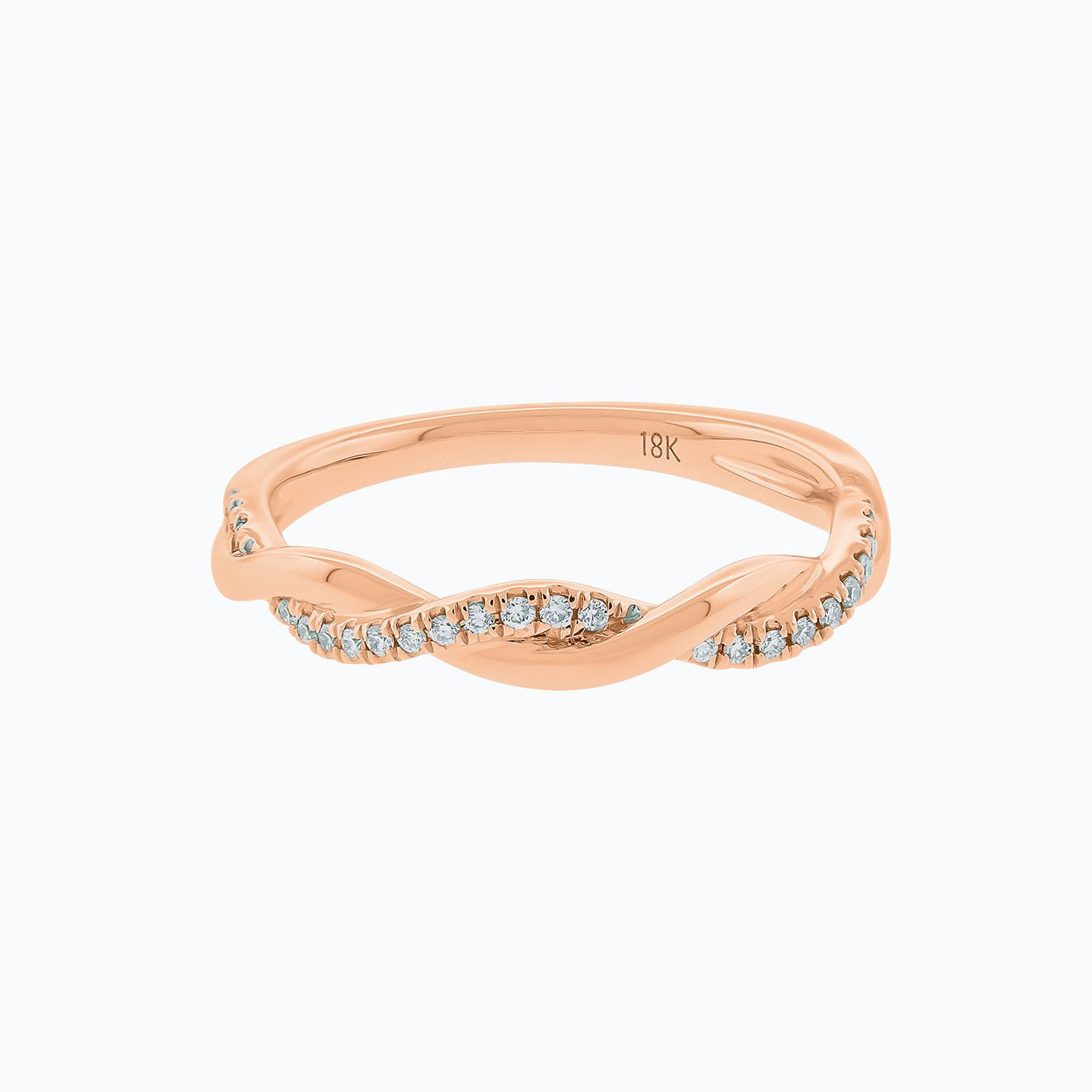 0.13 CT Round Twisted Lab Grown Diamond Wedding Band