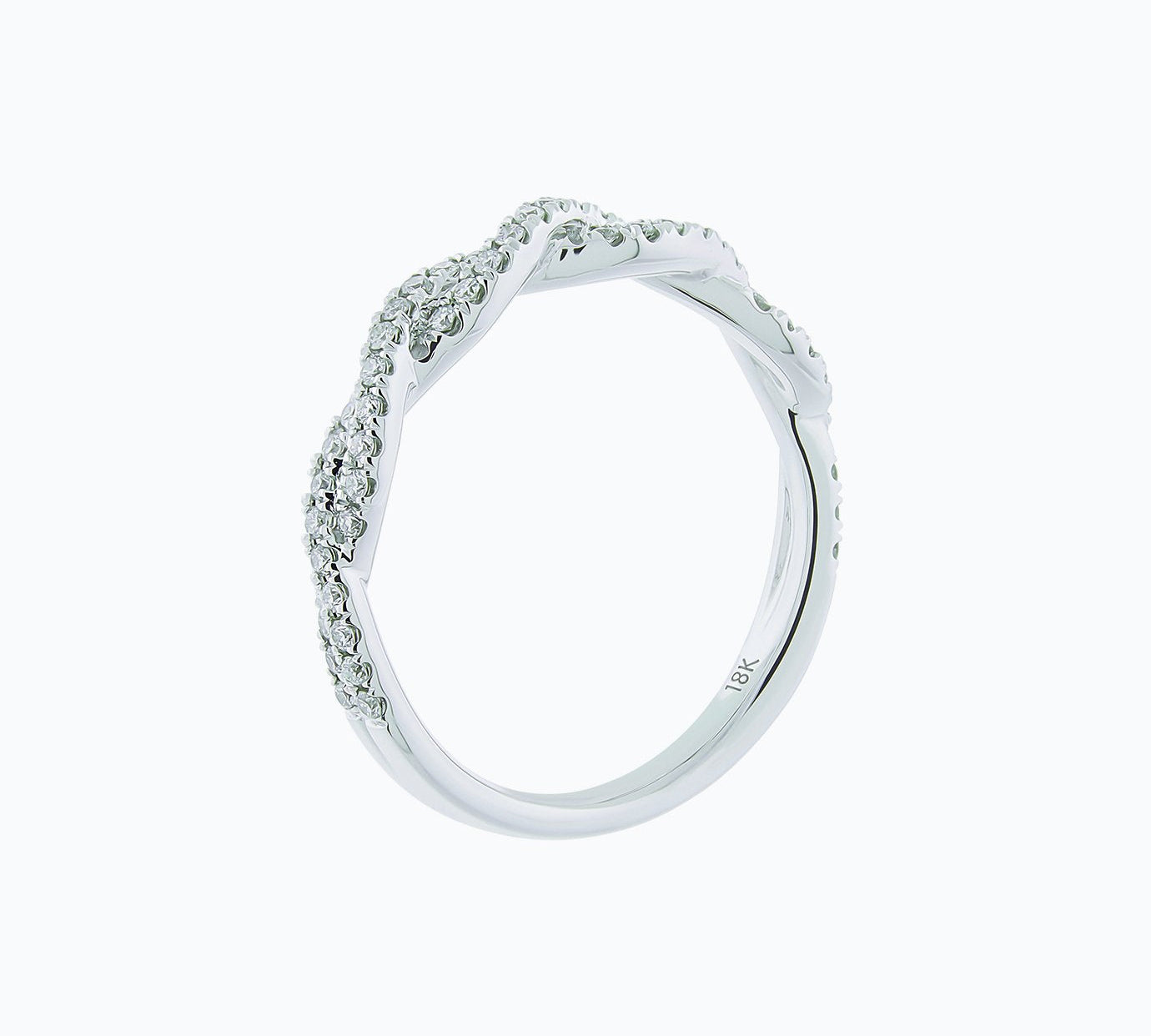 0.30 CT Round Twisted Lab Grown Diamond Wedding Band