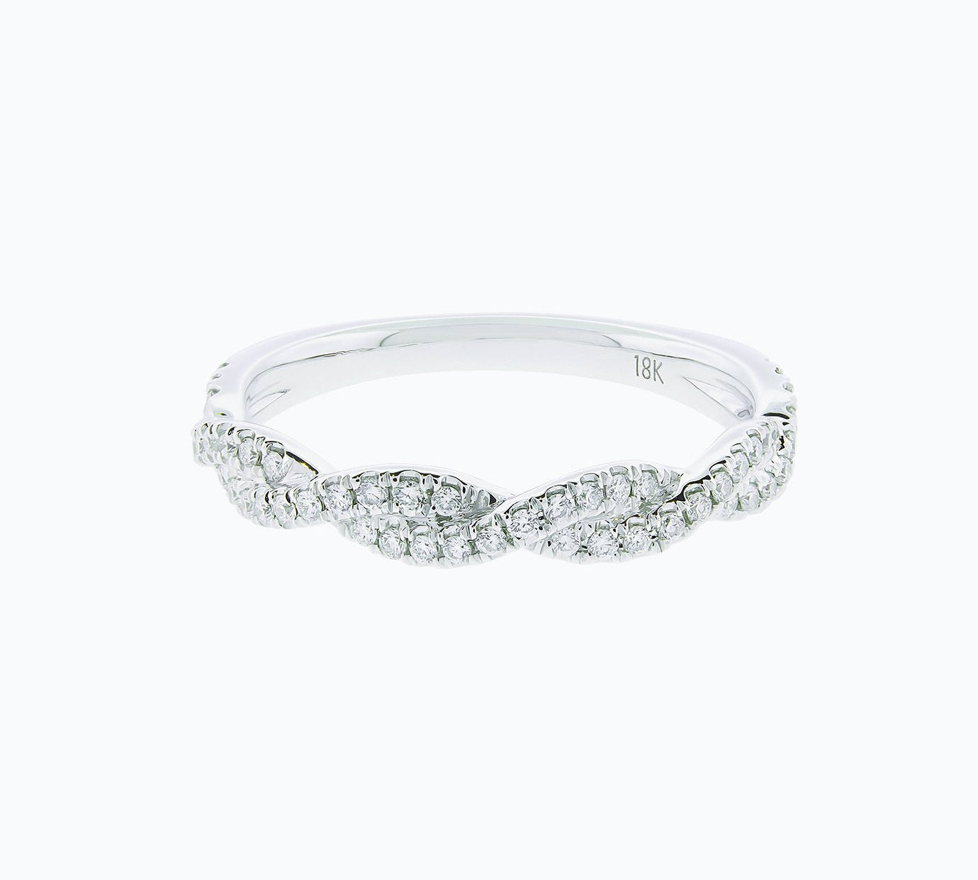 0.30 CT Round Twisted Lab Grown Diamond Wedding Band