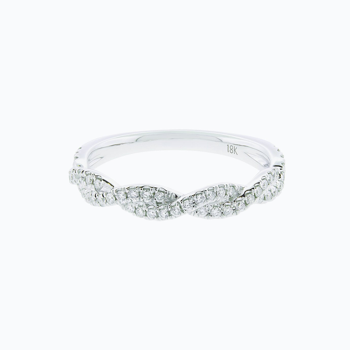 0.30 CT Round Twisted Lab Grown Diamond Wedding Band