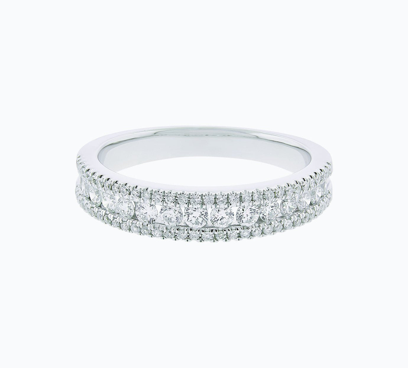 0.70 CT Round Micro Pave Lab Grown Diamond Wedding Band
