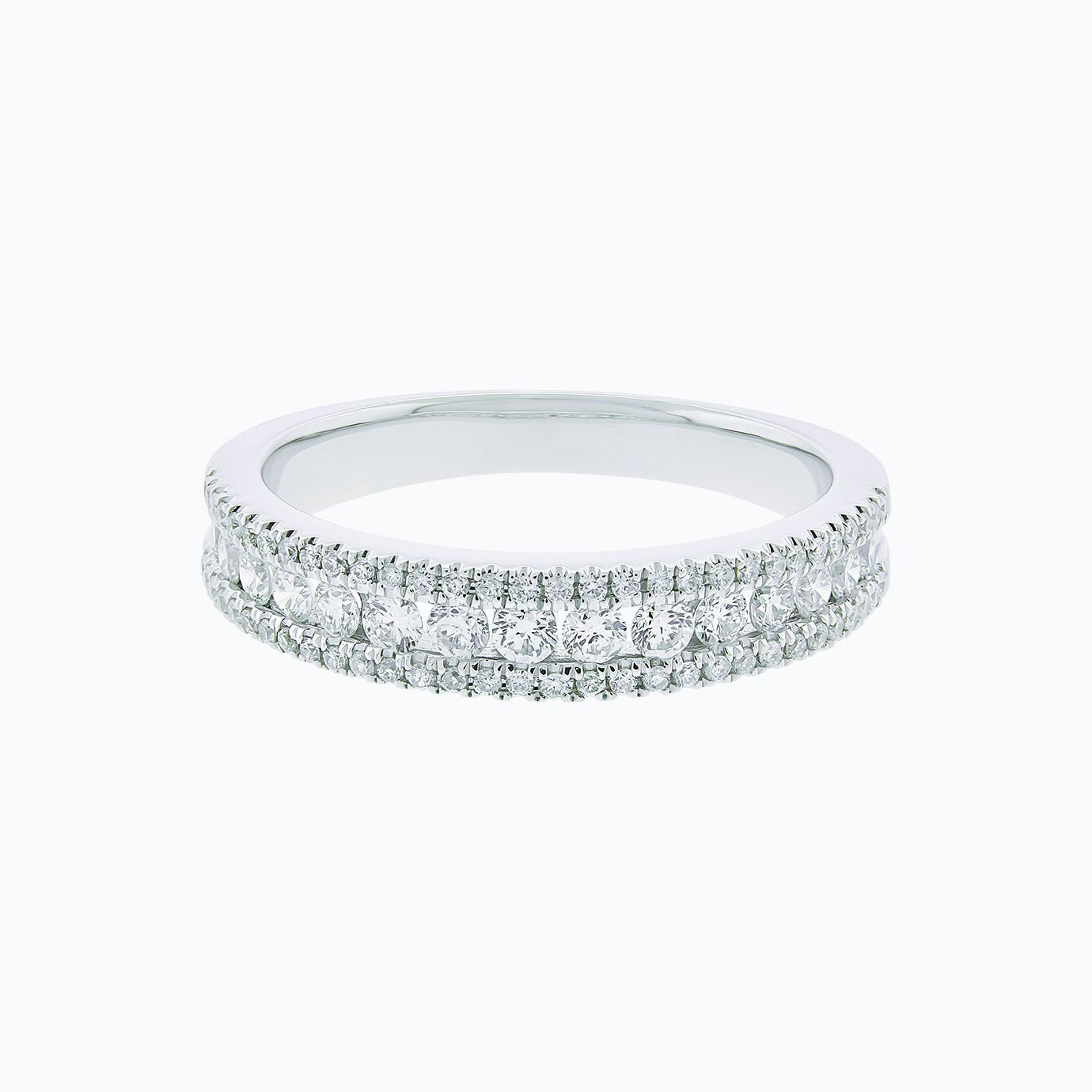 0.70 CT Round Micro Pave Lab Grown Diamond Wedding Band