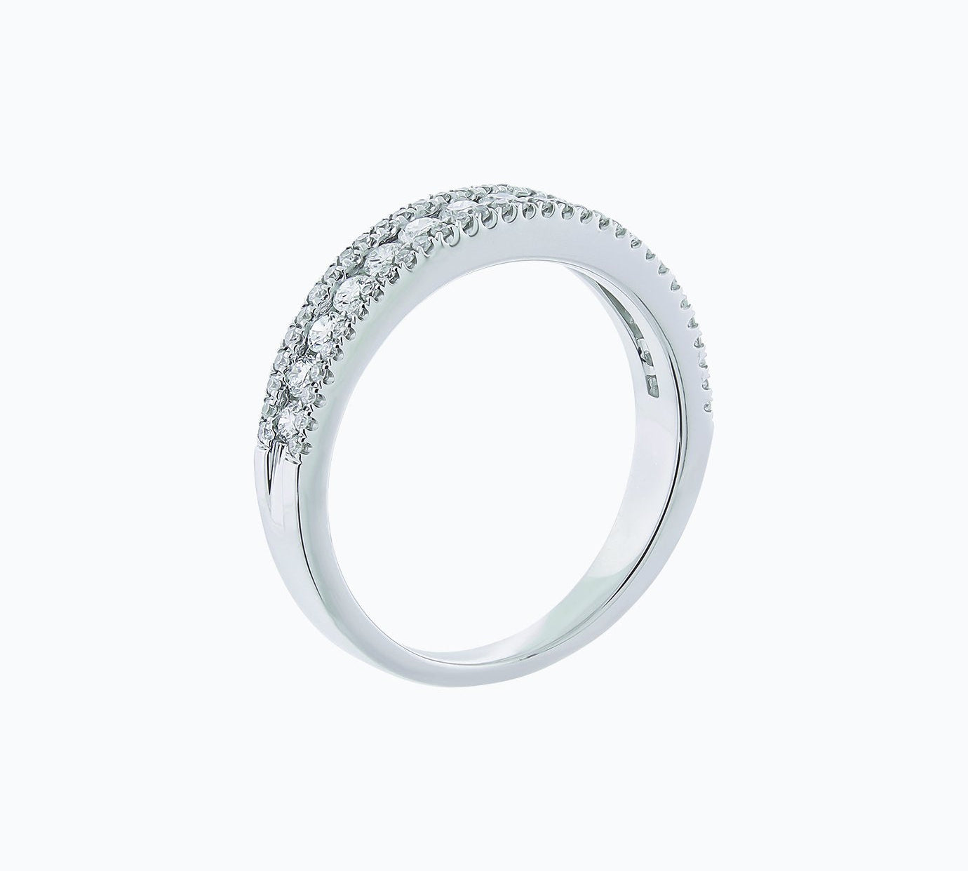 0.70 CT Round Micro Pave Lab Grown Diamond Wedding Band