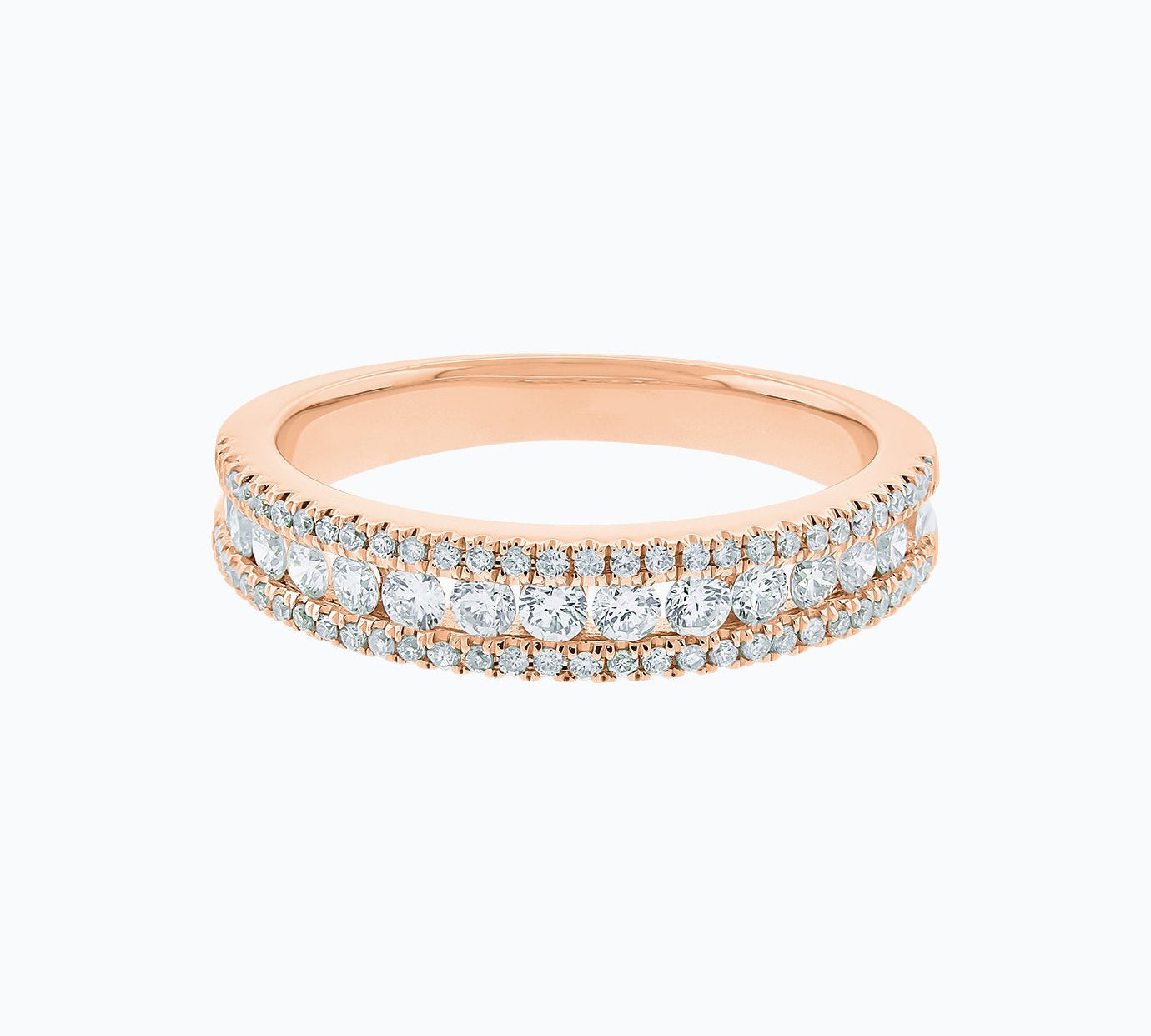 0.70 CT Round Micro Pave Lab Grown Diamond Wedding Band