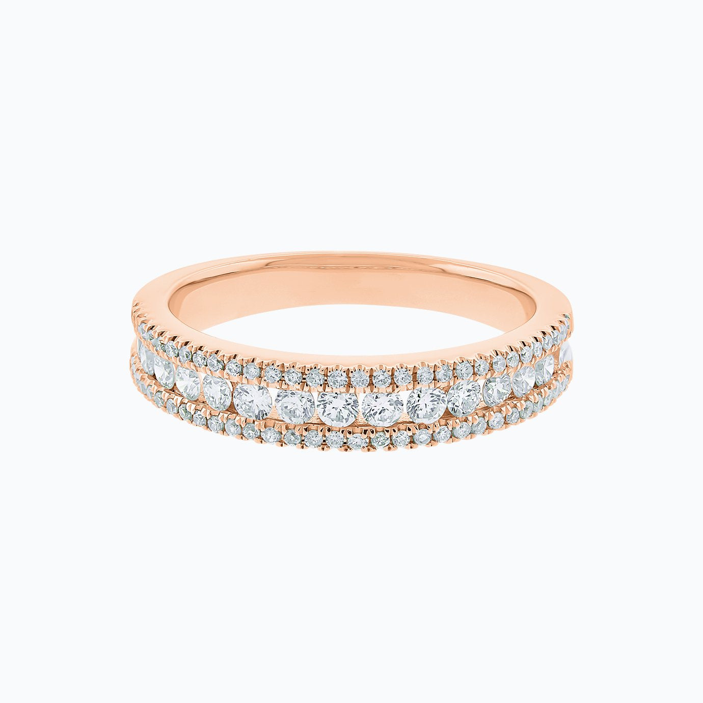 0.70 CT Round Micro Pave Lab Grown Diamond Wedding Band