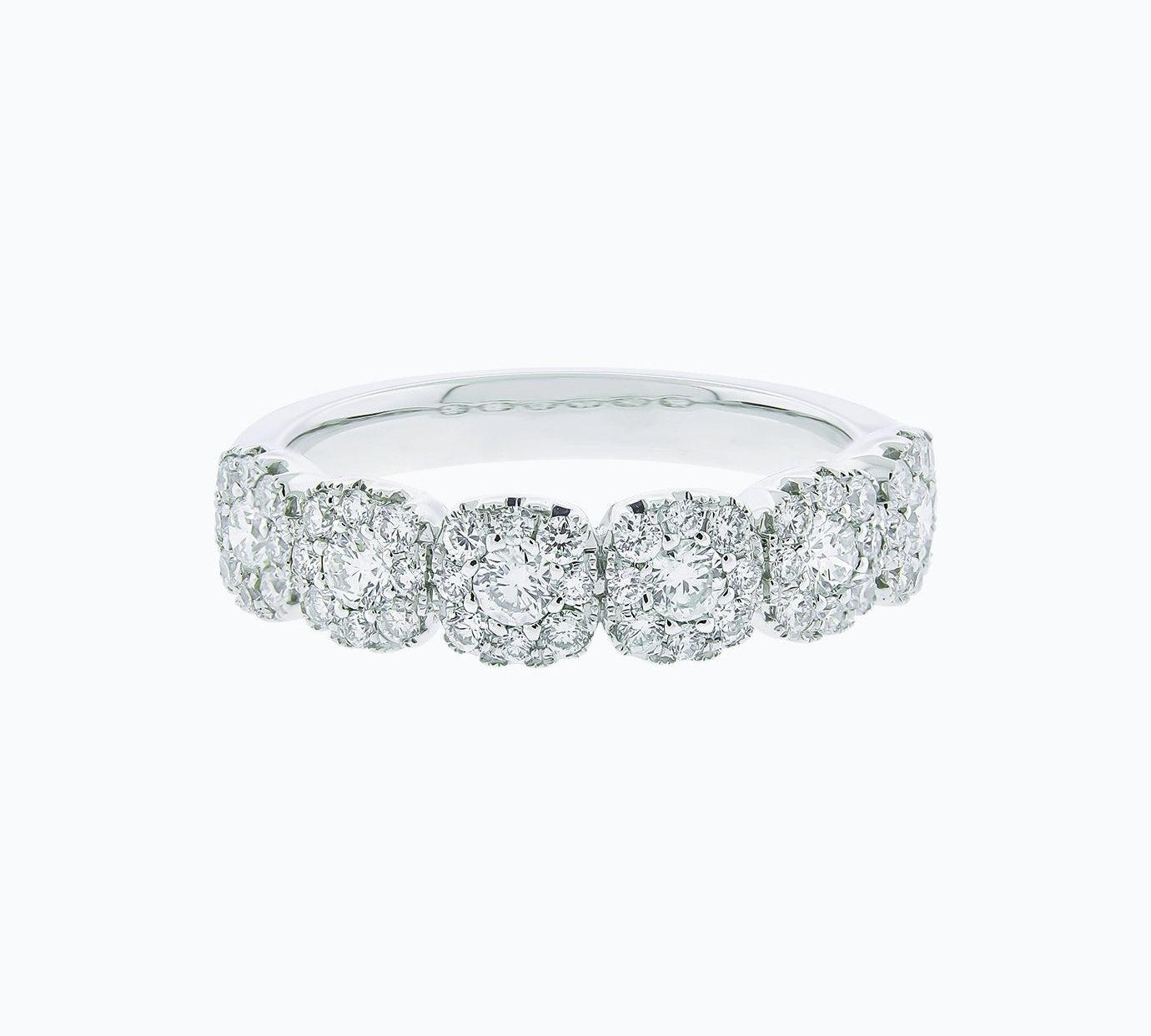 0.80 CT Round Halo Style Lab Grown Diamond Wedding Band