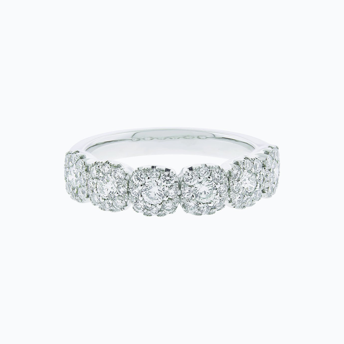 0.80 CT Round Halo Style Lab Grown Diamond Wedding Band