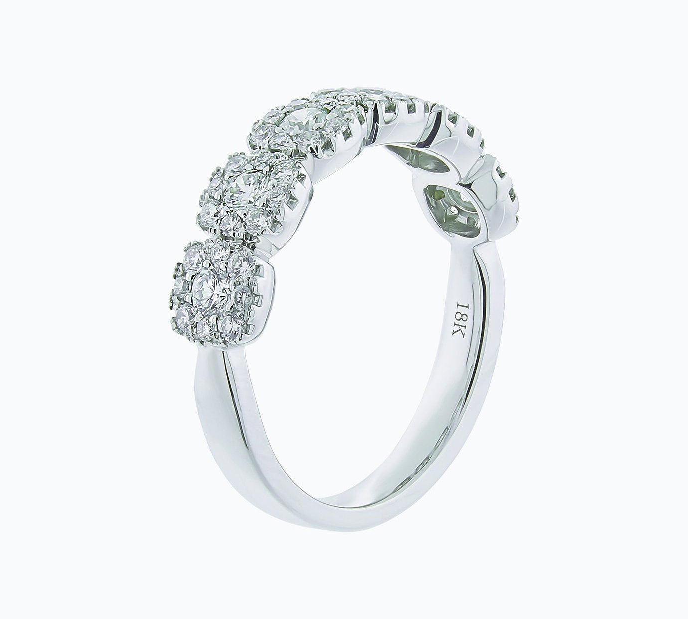 0.80 CT Round Halo Style Lab Grown Diamond Wedding Band
