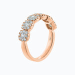 0.80 CT Round Halo Style Lab Grown Diamond Wedding Band