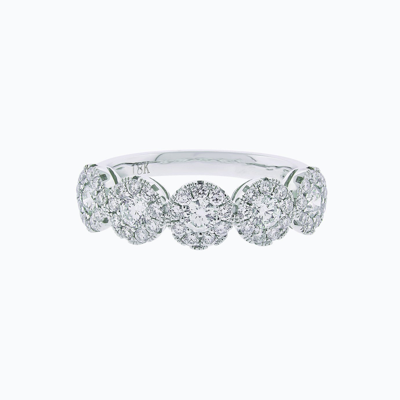 0.93 CT Round Halo Style Lab Grown Diamond Wedding Band