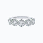 0.93 CT Round Halo Style Lab Grown Diamond Wedding Band