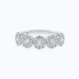 0.93 CT Round Halo Style Lab Grown Diamond Wedding Band