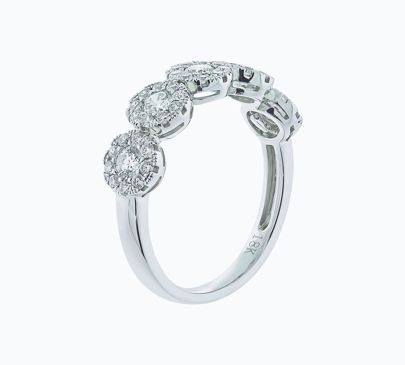 0.93 CT Round Halo Style Lab Grown Diamond Wedding Band