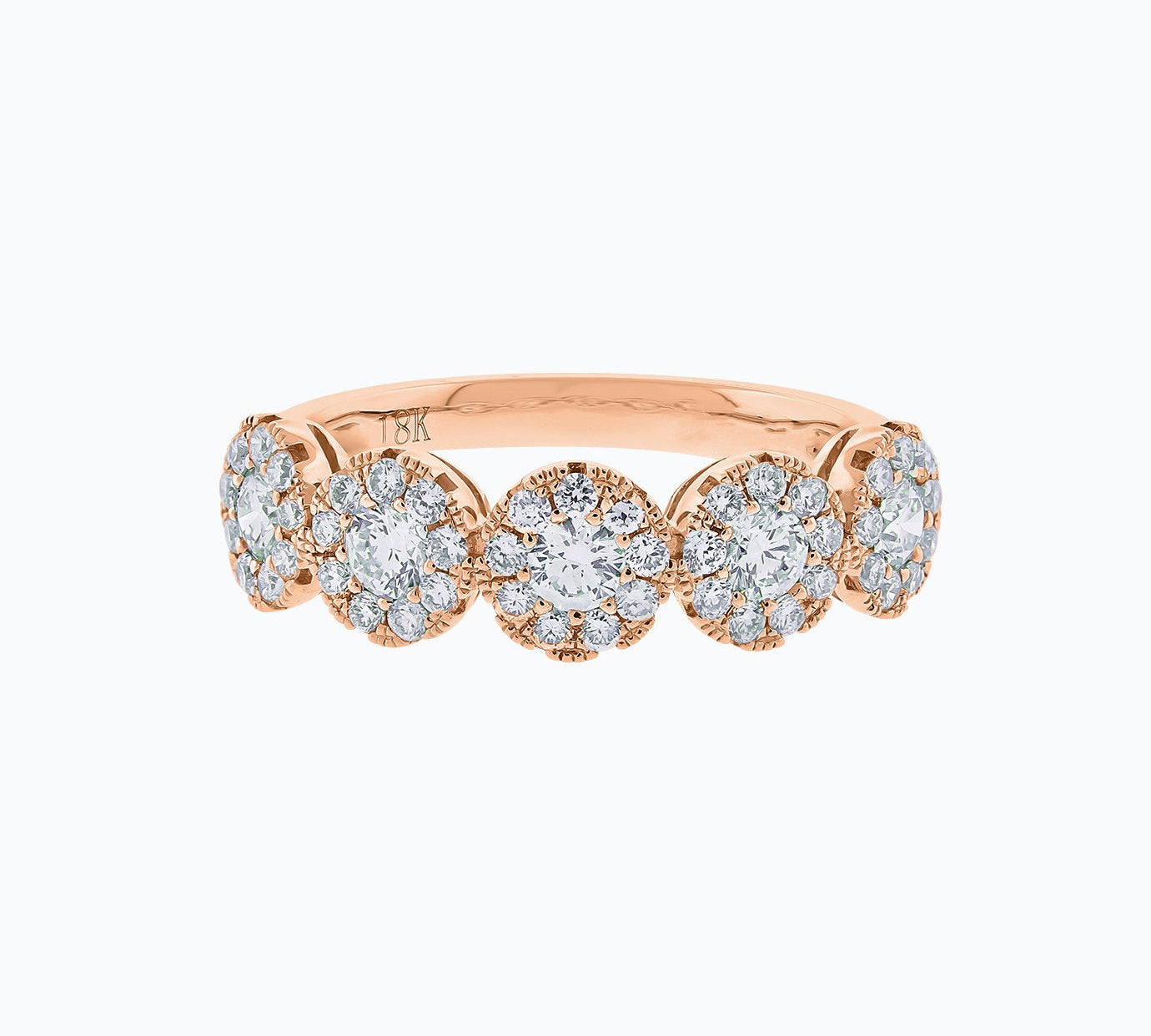 0.93 CT Round Halo Style Lab Grown Diamond Wedding Band