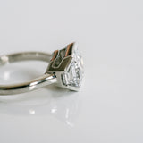 3.0 CT Elongated Cushion Solitaire Lab Grown Diamond Engagement Ringt