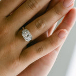 3.0 CT Elongated Cushion Solitaire Lab Grown Diamond Engagement Ringt