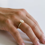 3.0 CT Elongated Cushion Solitaire Lab Grown Diamond Engagement Ringt